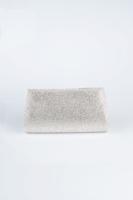 Abendtasche Verputz Silber V451
