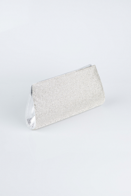 Abendtasche Verputz Silber V451