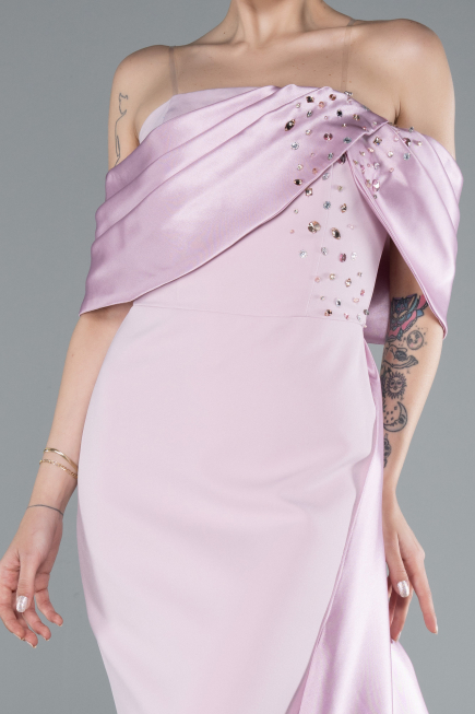 Abendkleid im Meerjungfrau-Stil Lang Puder ABU4920