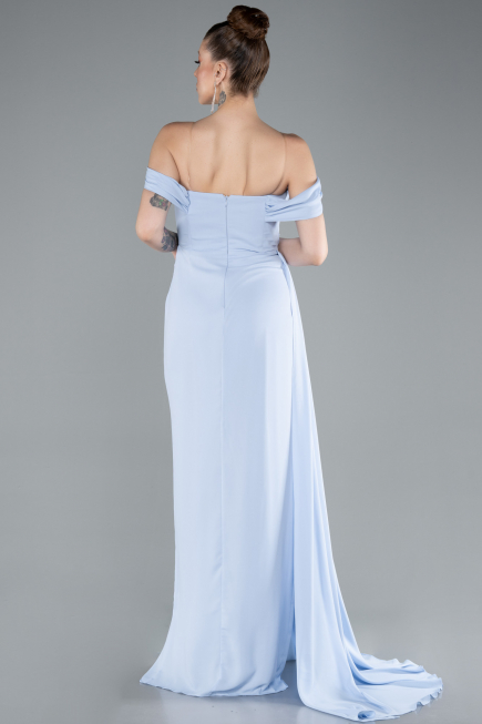 Abendkleid Lang Chiffon Eisblau ABU4925