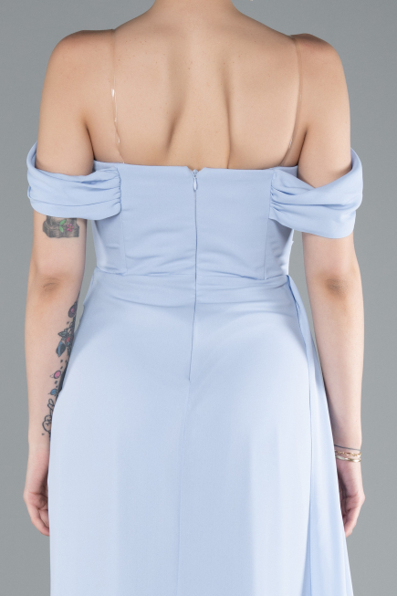 Abendkleid Lang Chiffon Eisblau ABU4925