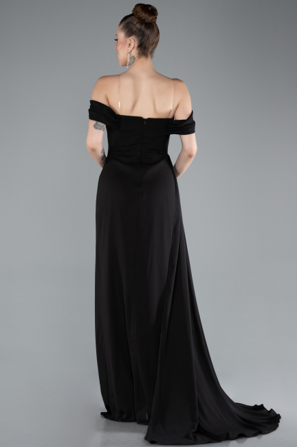 Abendkleid Lang Chiffon Schwarz ABU4925
