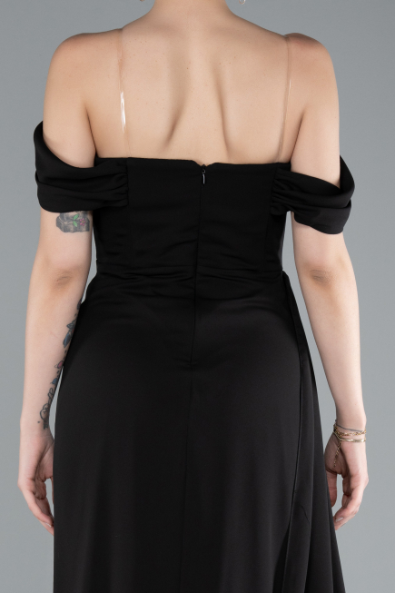 Abendkleid Lang Chiffon Schwarz ABU4925