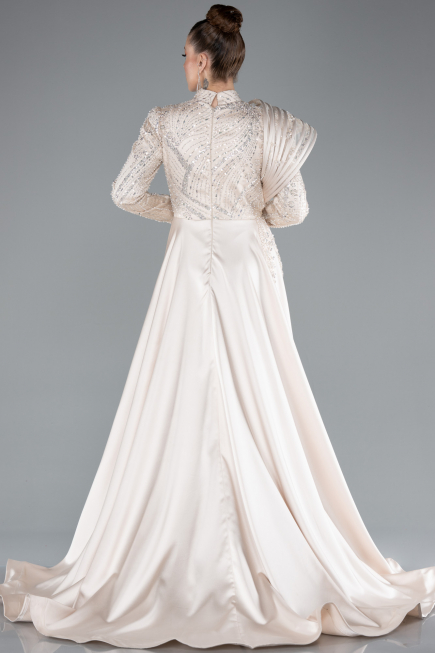 Hijab-Abendkleid Lang Beige ABU4932