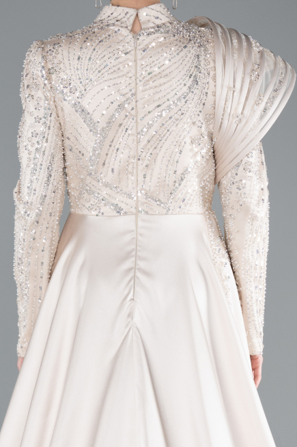 Hijab-Abendkleid Lang Beige ABU4932
