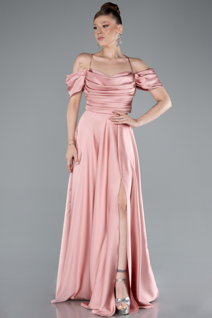 Zwiebelschale Abschlusskleid Satin Lang ABU4703