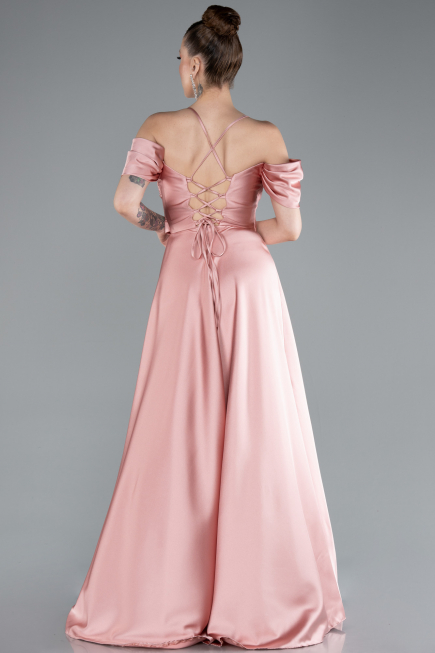 Zwiebelschale Abschlusskleid Satin Lang ABU4703