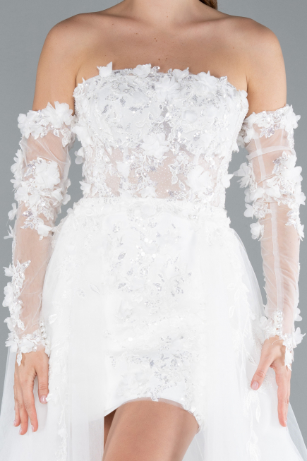 Hochzeitskleider Mini Weiß ABK2344