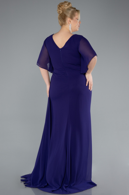 Abendgarderobe in Großen Größen Lang Chiffon Violette ABU4911