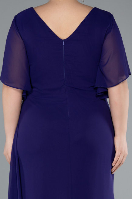 Abendgarderobe in Großen Größen Lang Chiffon Violette ABU4911
