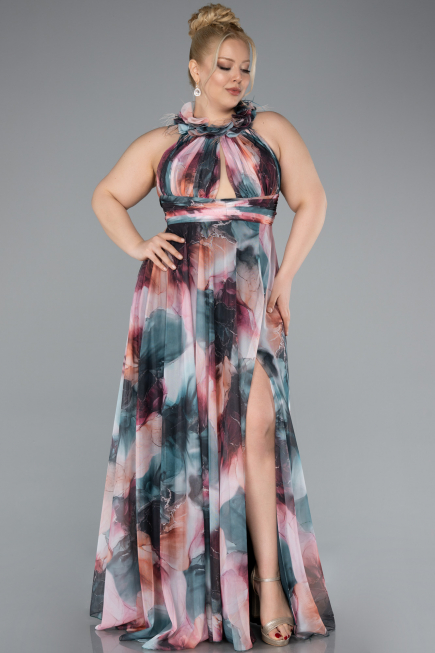 Abendkleid in Übergröße Lang Zwiebelschale ABU4902
