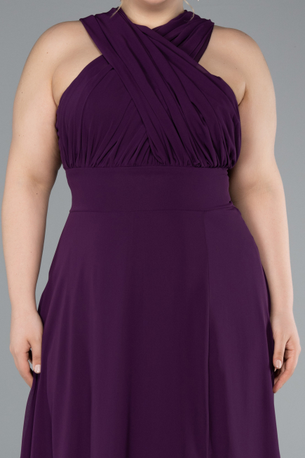 Kleider in Großen Größen Lang Chiffon Violette ABU4951