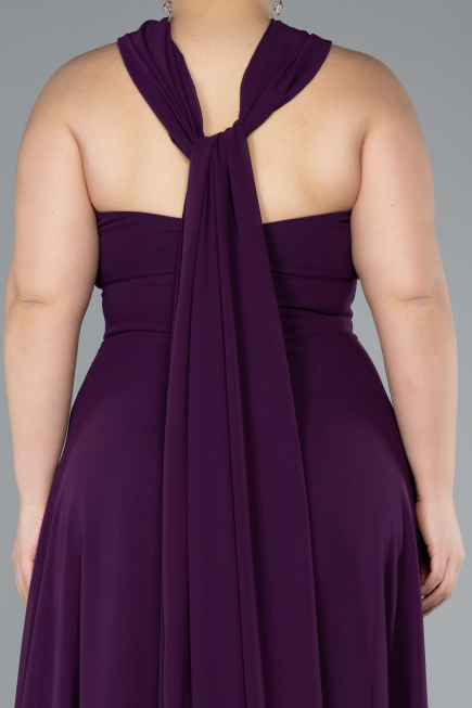 Kleider in Großen Größen Lang Chiffon Violette ABU4951