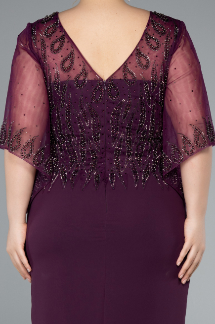 Abendgarderobe in Großen Größen Midi Chiffon Violette ABK2333