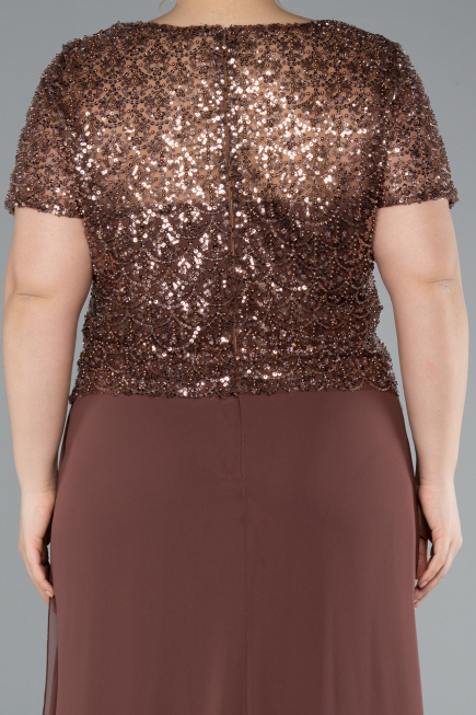 Kupfer Abendkleid İn Übergröße Chiffon Lang ABU4806