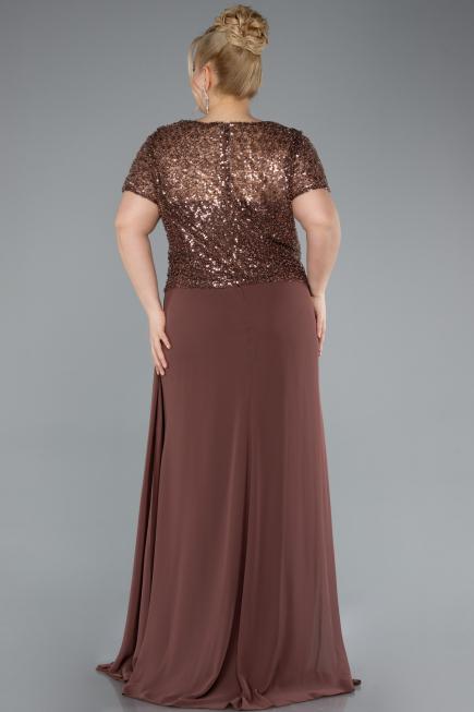 Kupfer Abendkleid İn Übergröße Chiffon Lang ABU4806