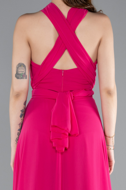 Abschlusskleid Lang Chiffon Fuchsie ABU4965