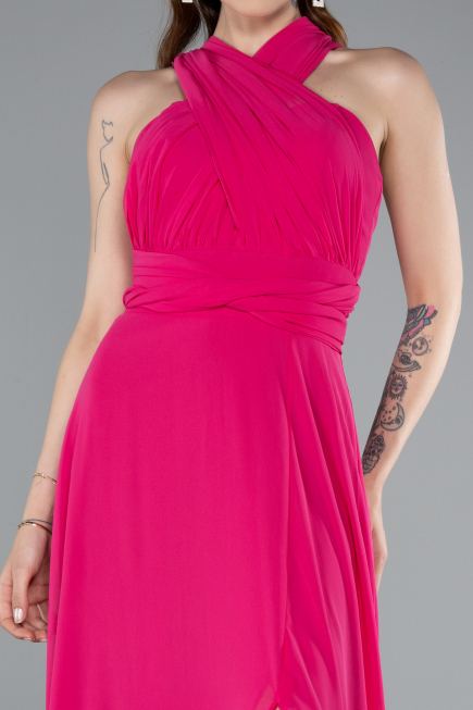 Abschlusskleid Lang Chiffon Fuchsie ABU4965
