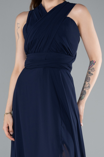 Abschlusskleid Lang Chiffon Marineblau ABU4965