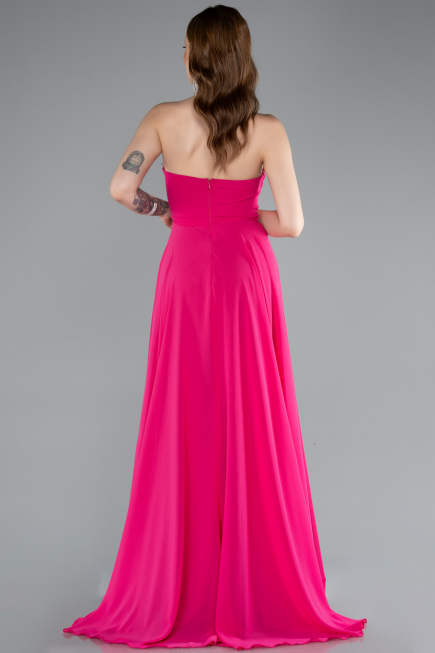 Abschlusskleid Lang Chiffon Fuchsie ABU4966