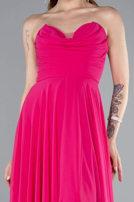 Abschlusskleid Lang Chiffon Fuchsie ABU4966