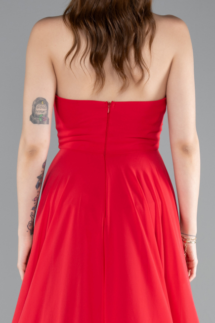 Abschlusskleid Lang Chiffon Rot ABU4966