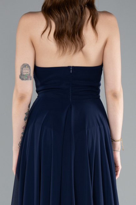 Abschlusskleid Lang Chiffon Marineblau ABU4966