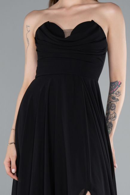 Abschlusskleid Lang Chiffon Schwarz ABU4966