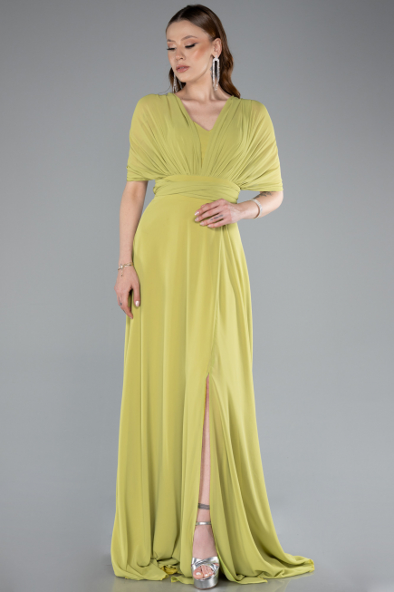 Abschlusskleid Lang Chiffon Pistaziengrün ABU4965