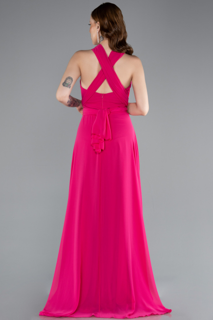 Abschlusskleid Lang Chiffon Fuchsie ABU4965
