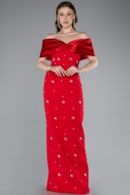 Standesamtkleid Lang Rot ABU4973