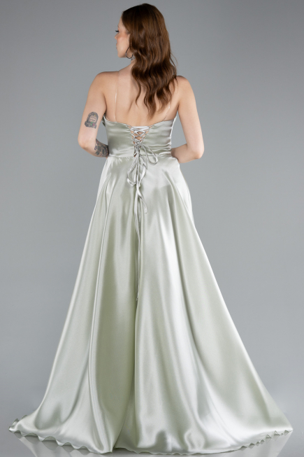 Abendkleid Lang Satin Minzgrün ABU4975