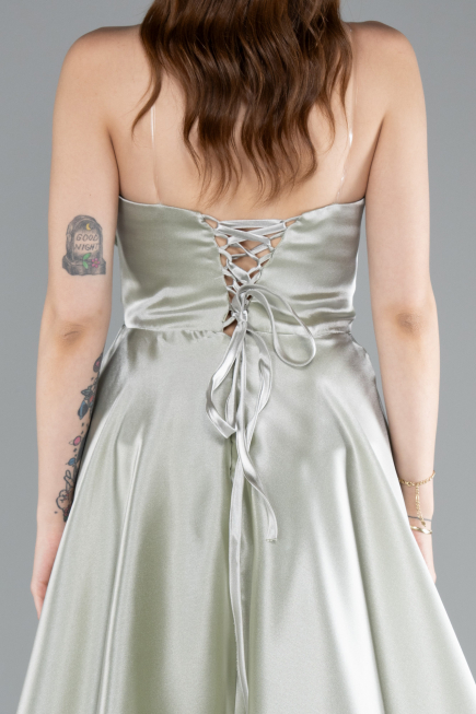 Abendkleid Lang Satin Minzgrün ABU4975