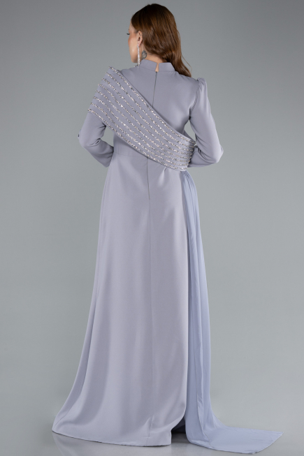 Abendkleid in Übergröße Lang Grau ABU4977