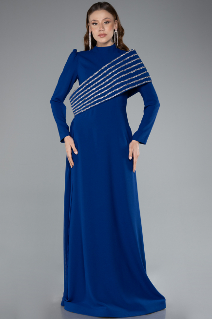 Abendkleid in Übergröße Lang Sächsischblau ABU4977