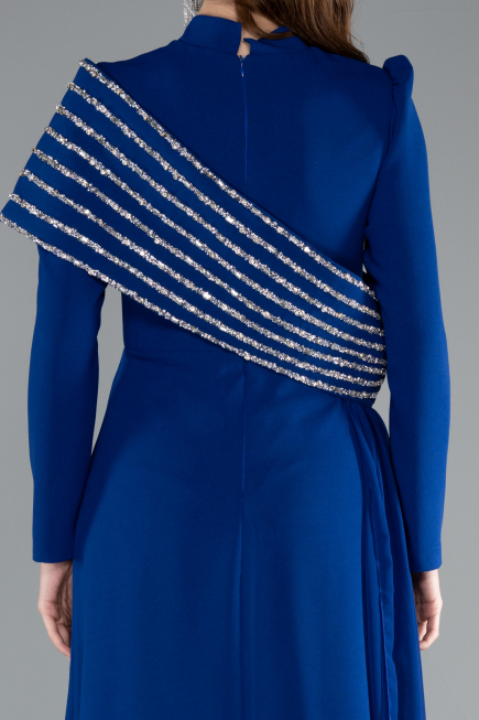 Abendkleid in Übergröße Lang Sächsischblau ABU4977
