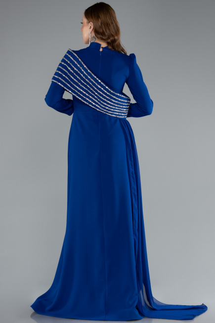 Abendkleid in Übergröße Lang Sächsischblau ABU4977