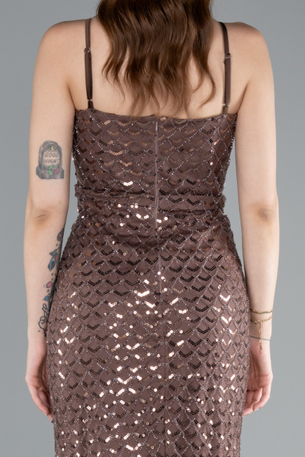 Abendkleid Lang Braun ABU4980