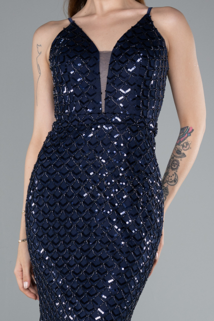 Abendkleid Lang Marineblau ABU4980
