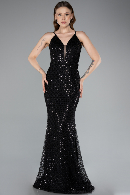 Abendkleid Lang Schwarz ABU4980