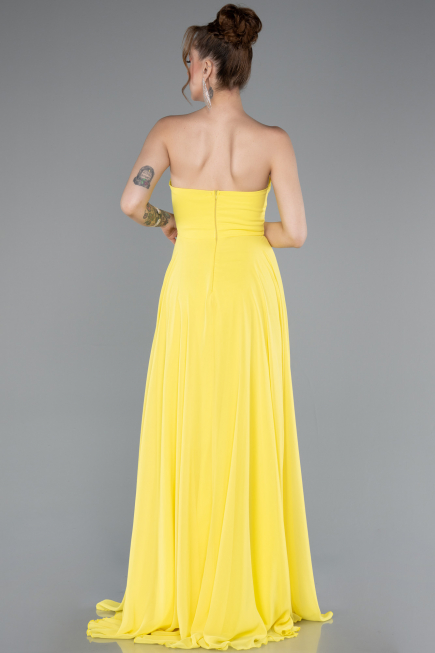 Abschlusskleid Lang Chiffon Gelb ABU4966