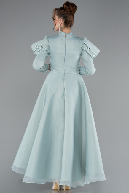 Hijab-Abendkleid Midi Minzgrün ABK2351
