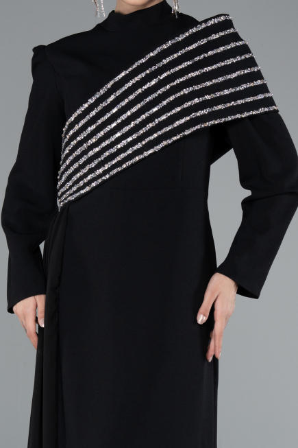 Abendkleid in Übergröße Lang Schwarz ABU4977