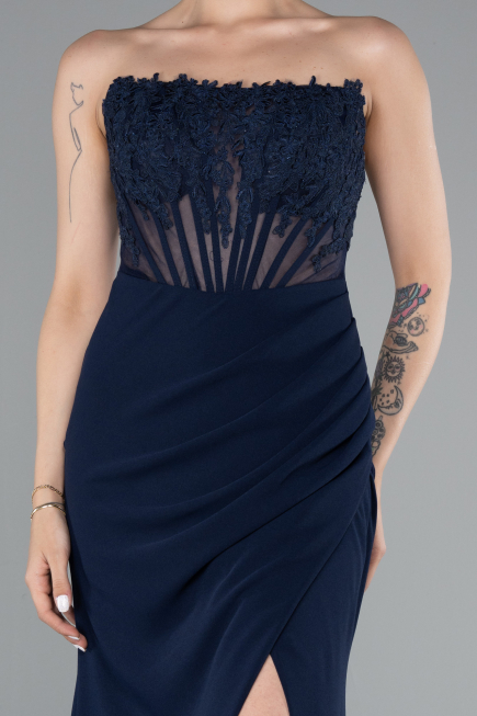 Abendkleid Lang Marineblau ABU5001