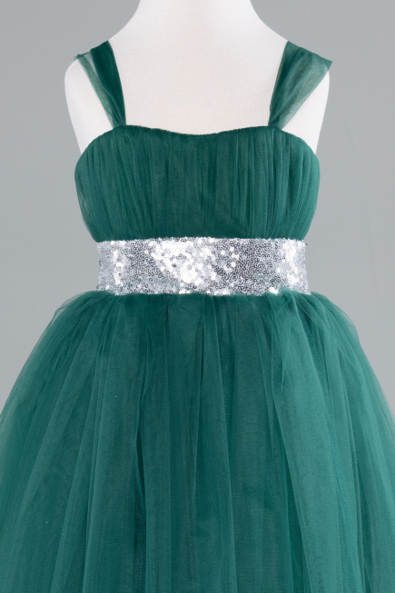 Smaragdgrün Abendkleid Für Kinder Lang ABU3031