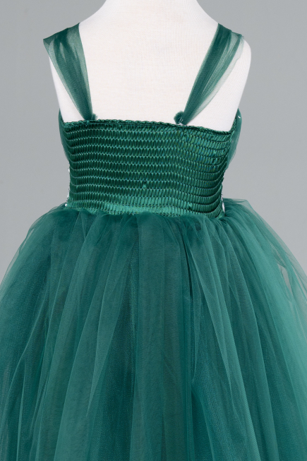 Smaragdgrün Abendkleid Für Kinder Lang ABU3031