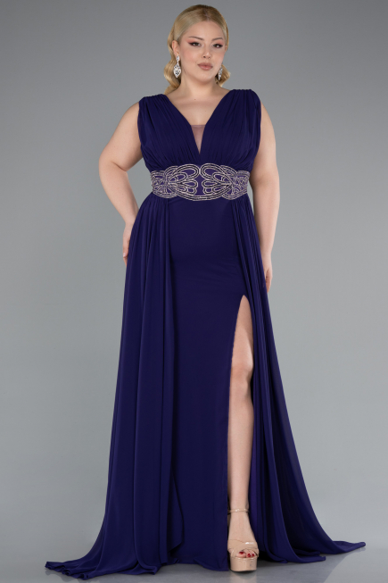 Kleider in Großen Größen Lang Chiffon Violette ABU5006