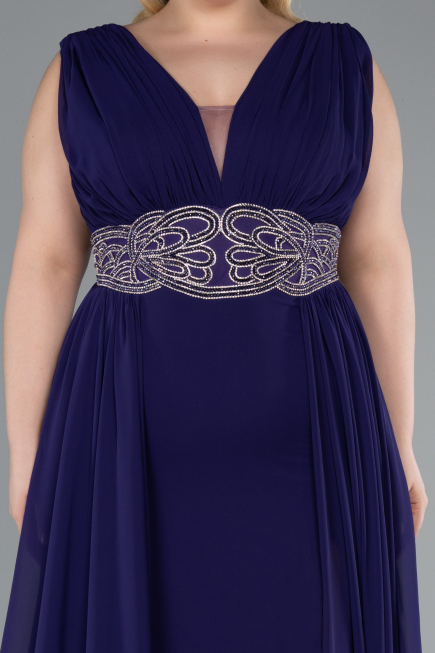 Kleider in Großen Größen Lang Chiffon Violette ABU5006