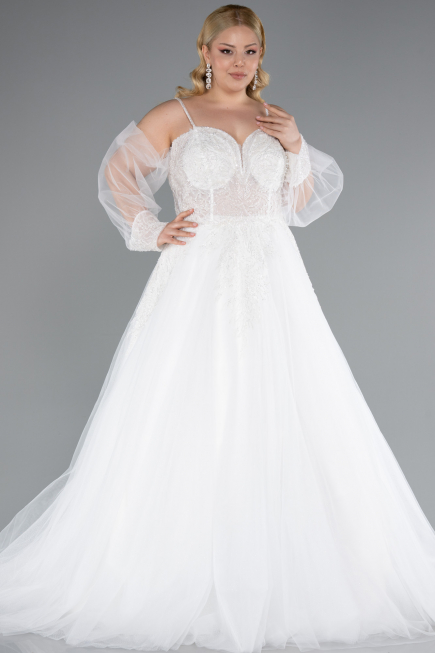 Hochzeitskleider Lang Weiß ABG118
