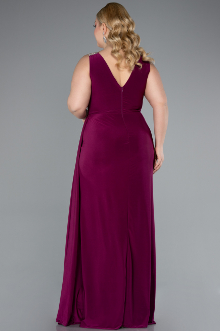 Abendkleid in Übergröße Lang Pflaume ABU4968